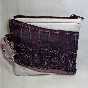 Handmade Purple and White Clutch